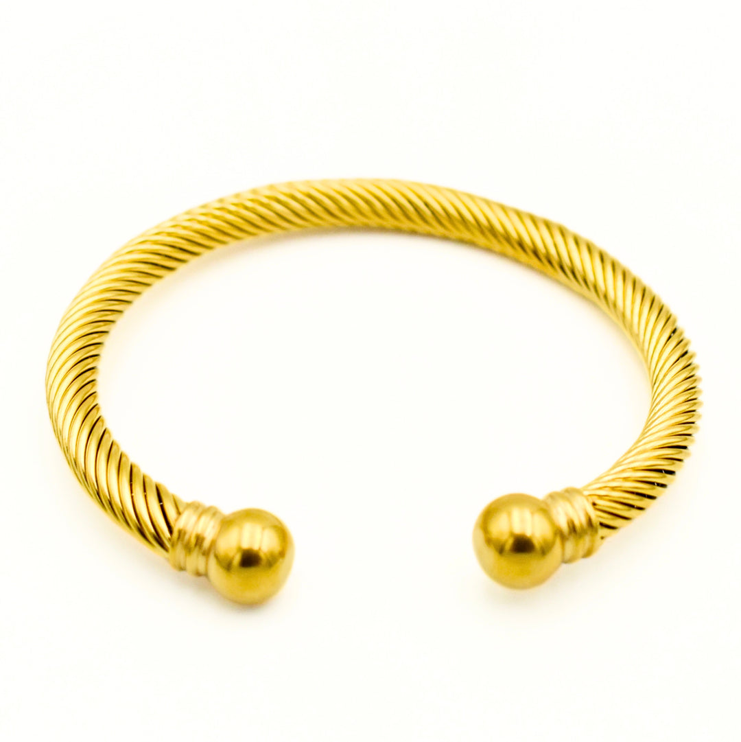 Gold Plated Textured Cuff Bangle