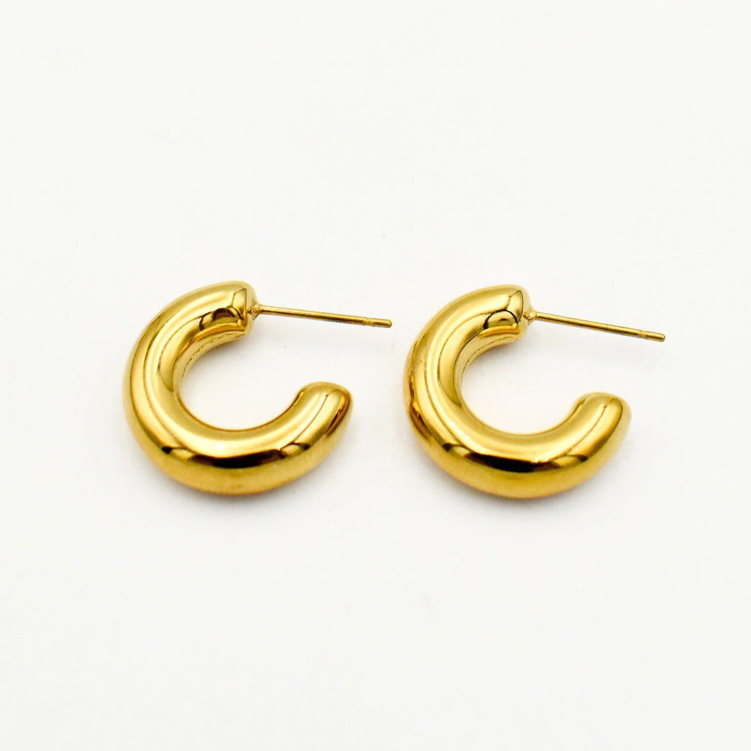 Gold Plated Smooth Hoop Earrings