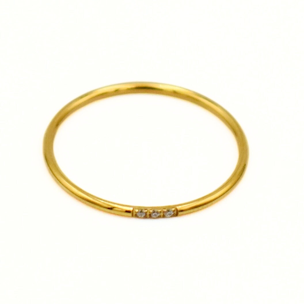 Gold Plated Small CZ Ring