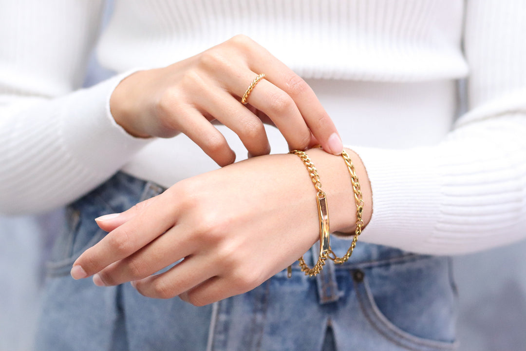 Gold Toned ID Bracelet