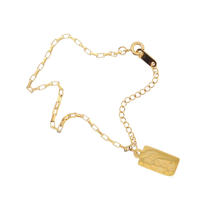 Gold Plated Love Charm Bracelet