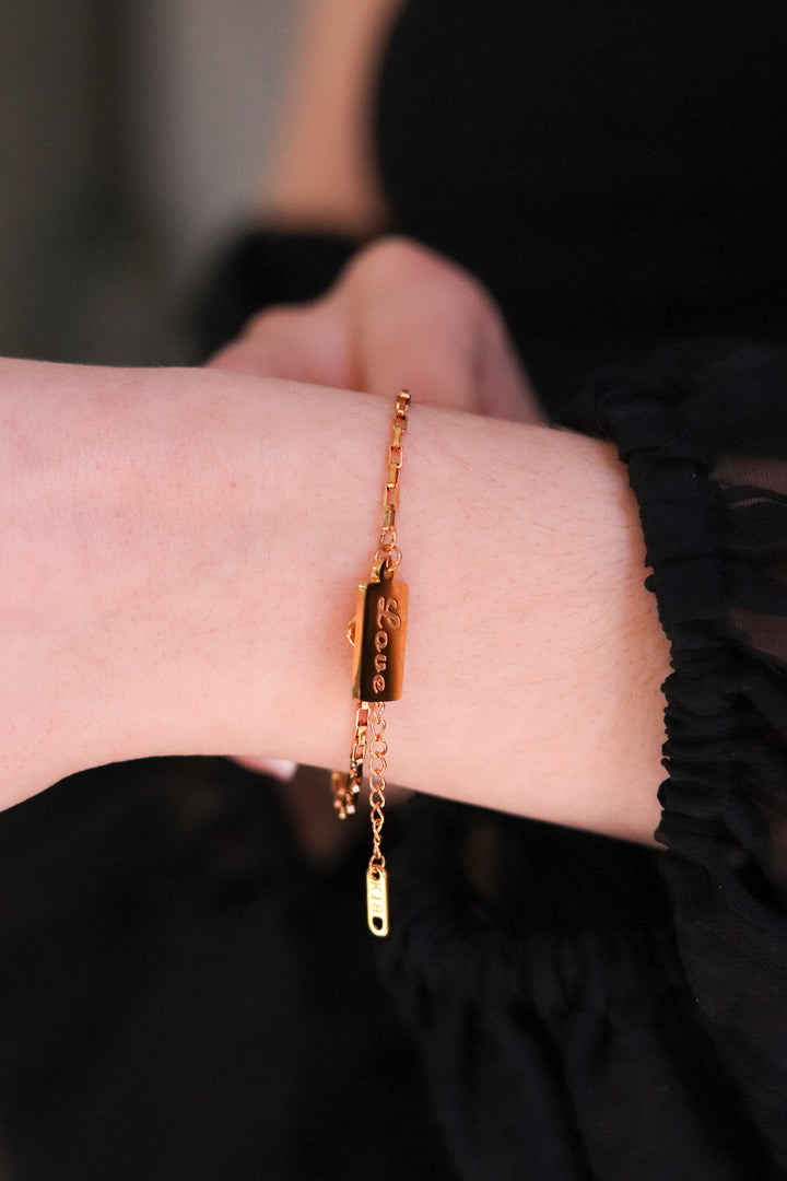 Gold Plated Love Charm Bracelet