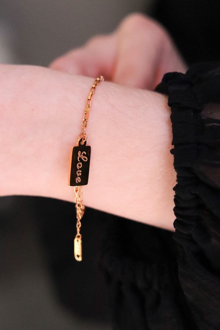 Gold Plated Love Charm Bracelet