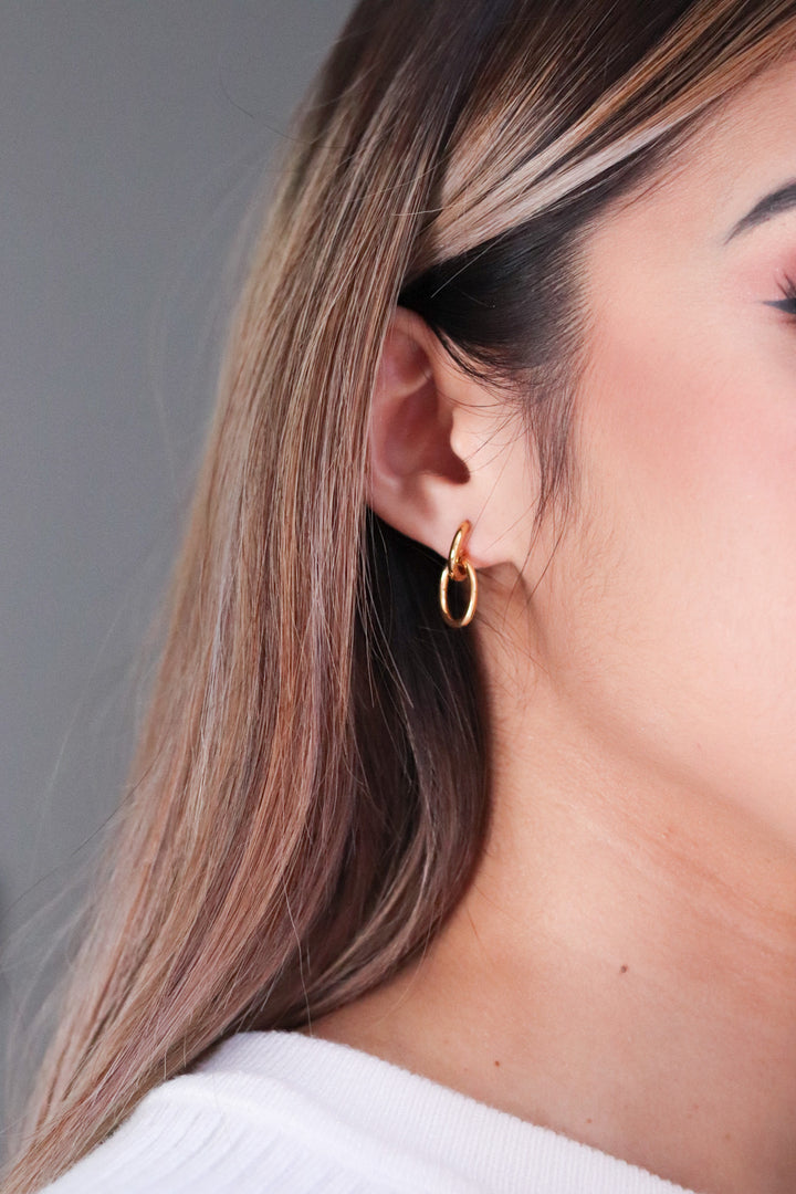 Gold Plated Double Huggie Earrings