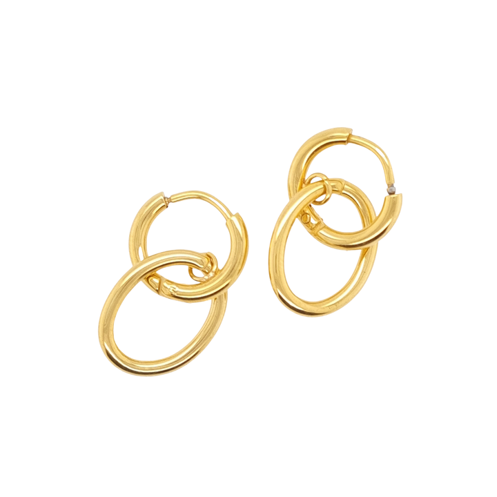 Gold Plated Double Huggie Earrings