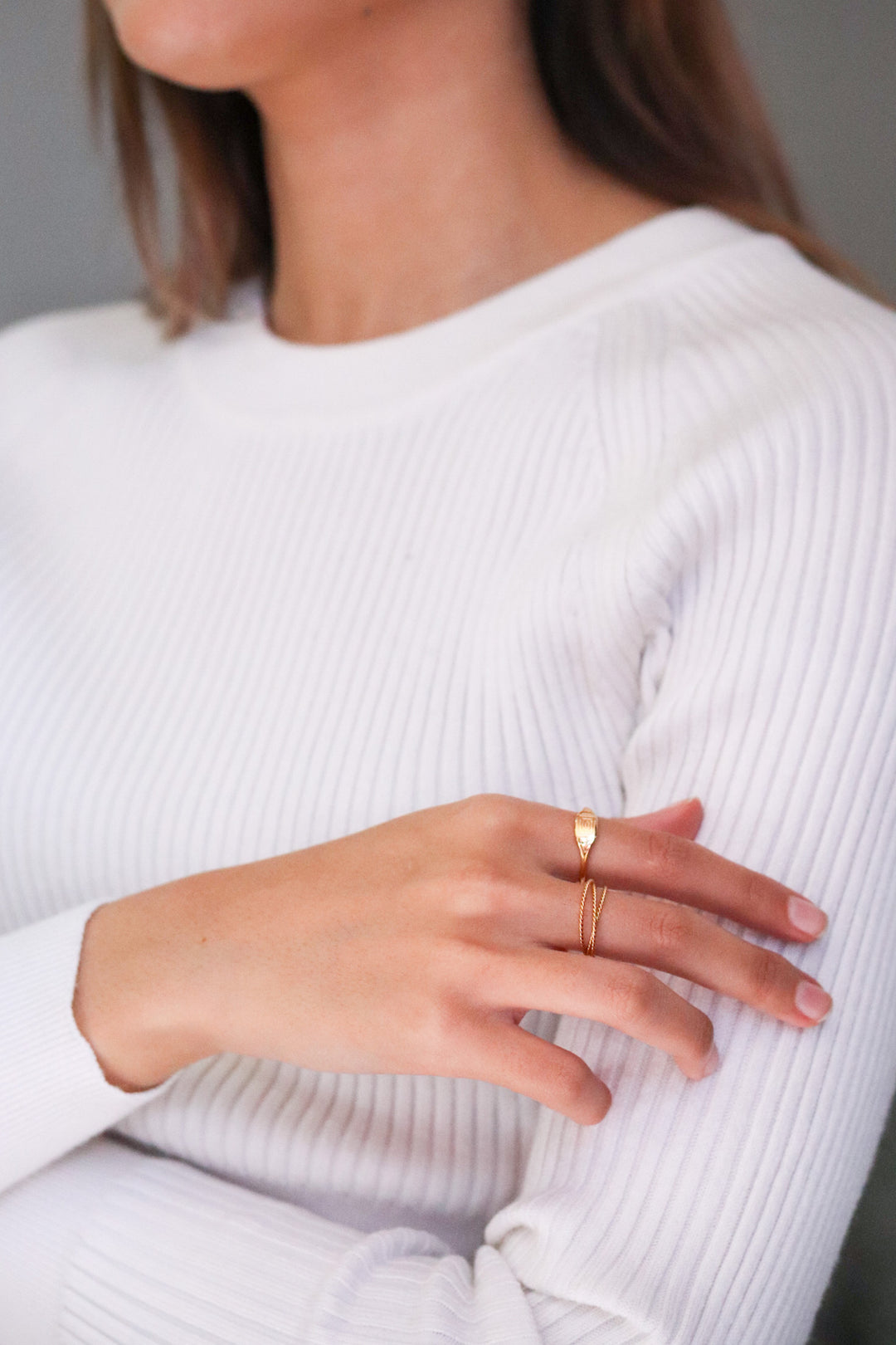 Gold 3 Rope Band Ring
