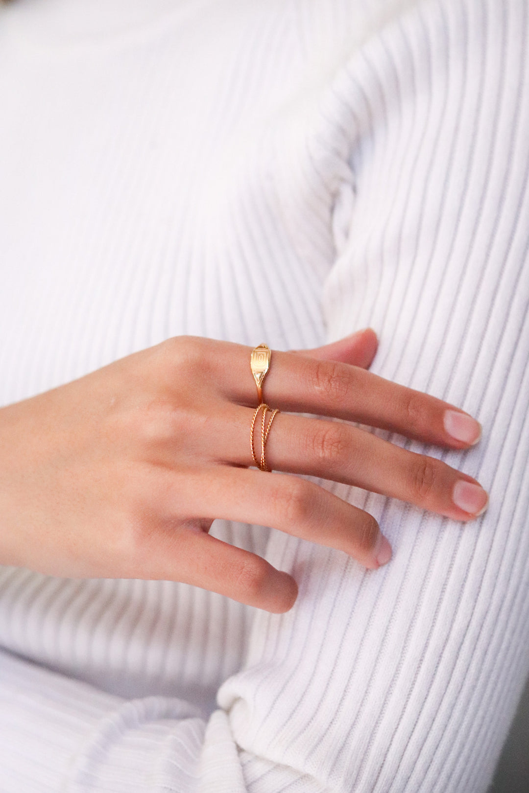 Gold 3 Rope Band Ring