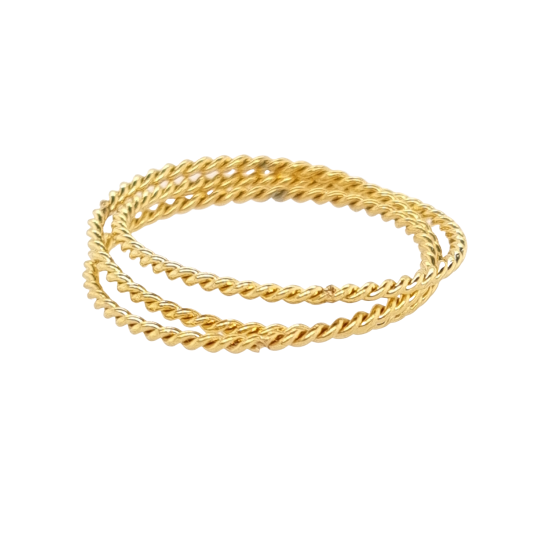Gold 3 Rope Band Ring