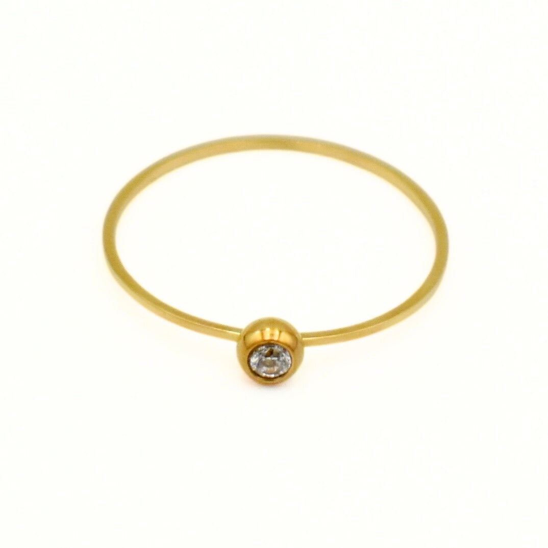 Gold Plated Diamante Ring