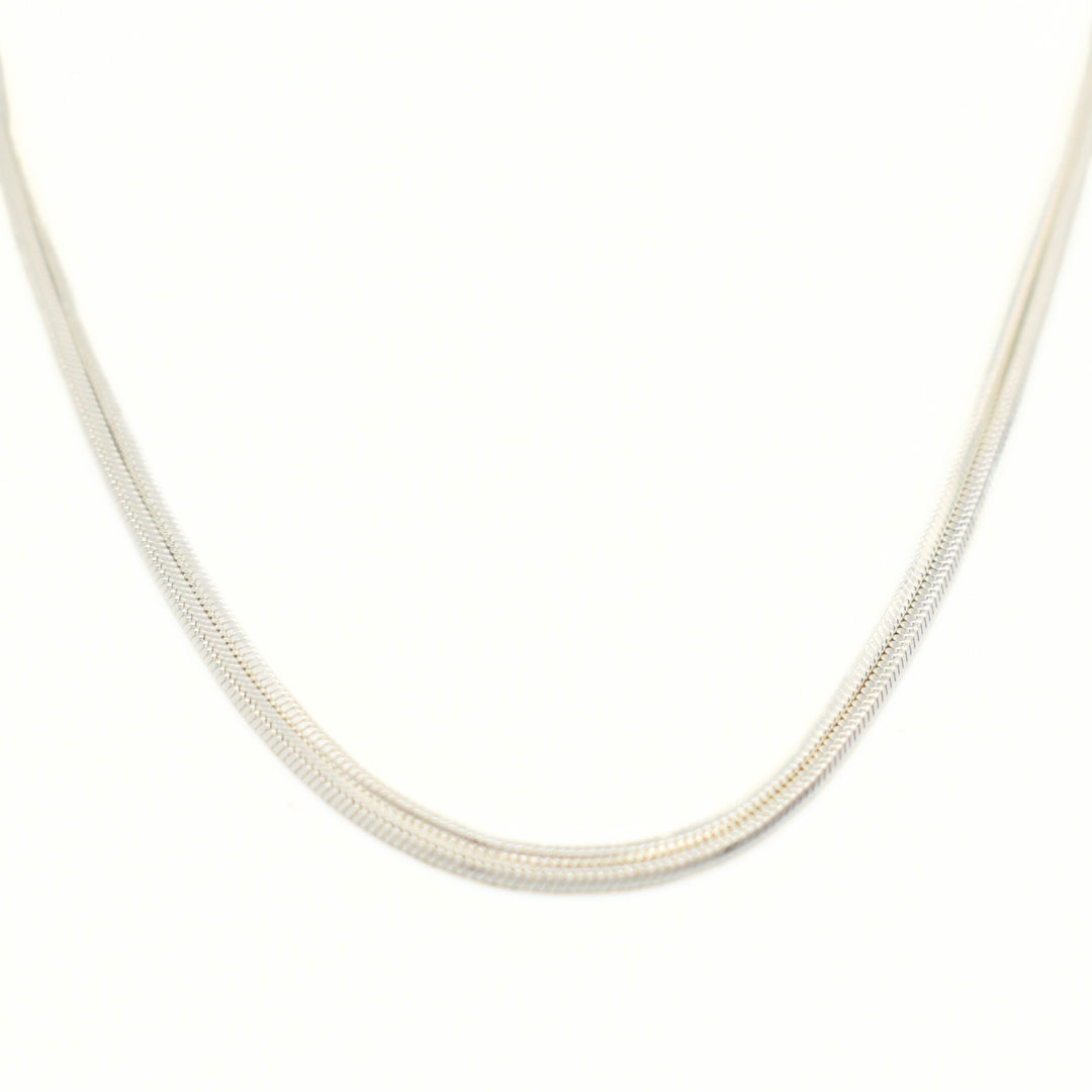 Rhodium Plated Snake Layered Necklace