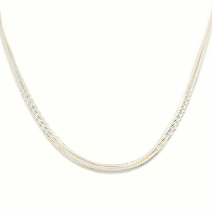 Rhodium Plated Snake Layered Necklace
